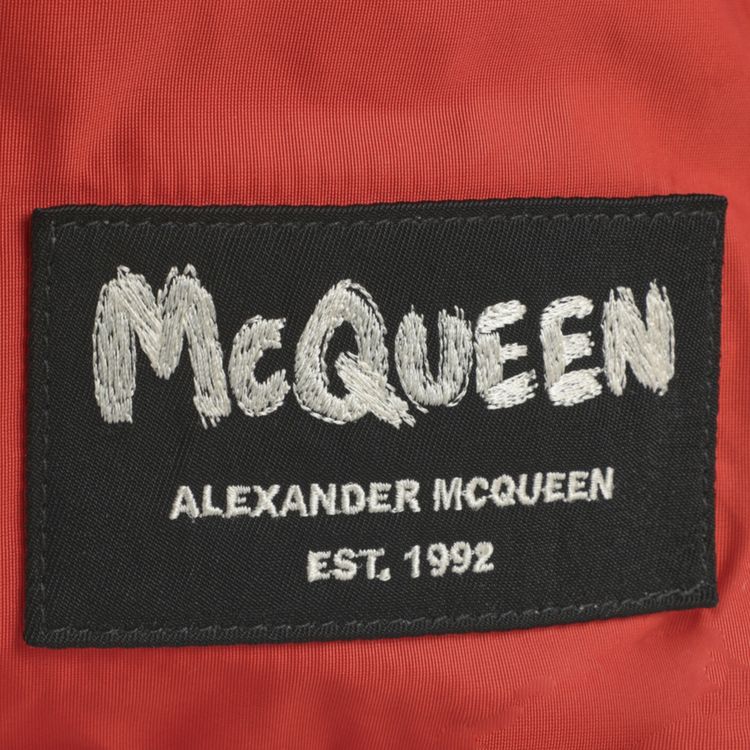Alexander McQueen Logo Patch Polyester Duffle Bag Orange Black
