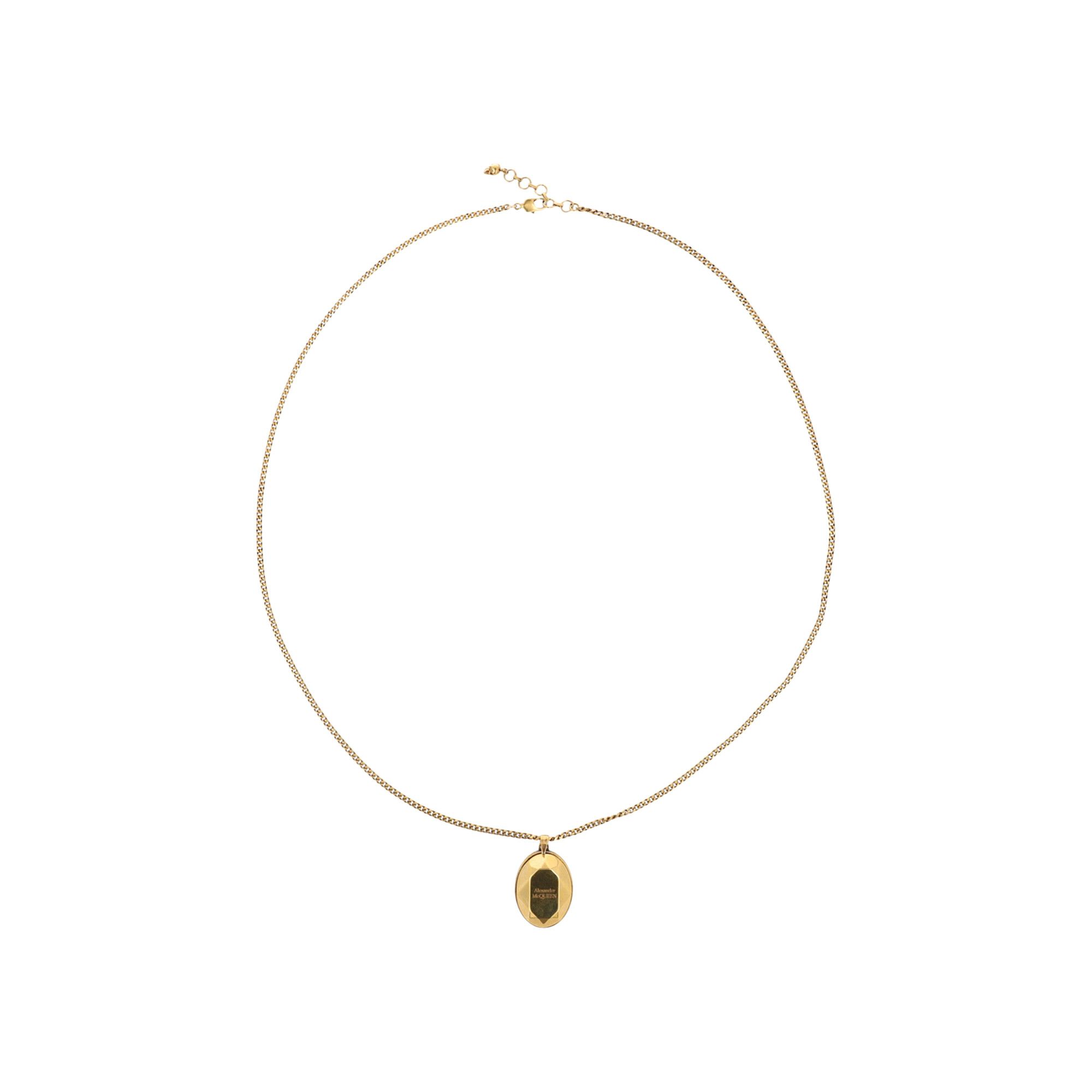 Buy Alexander McQueen Faceted Pendant Necklace 'Gold' - 757446
