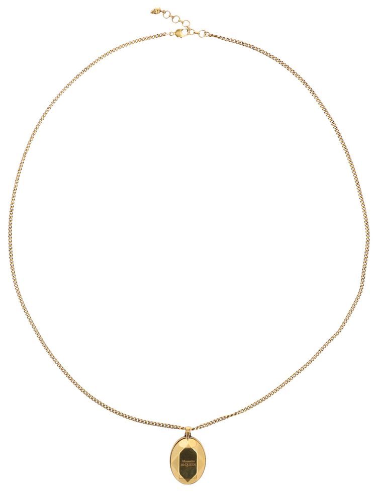 Alexander McQueen Faceted Pendant Necklace Gold