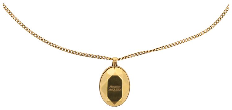 Alexander McQueen Faceted Pendant Necklace Gold