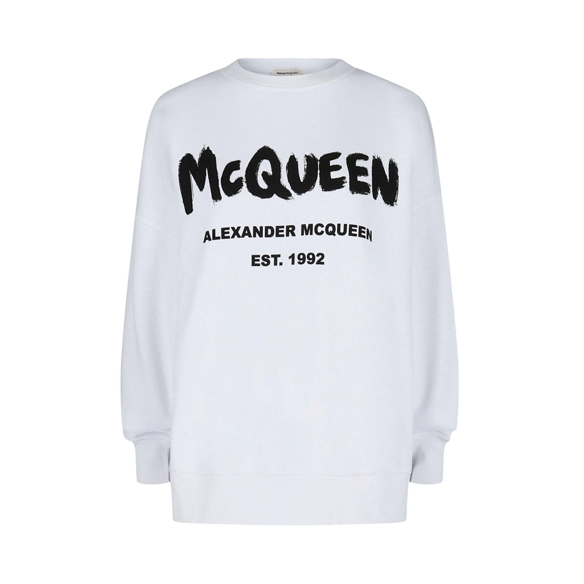 Buy Alexander McQueen Graffiti Logo Sweatshirt 'White Black