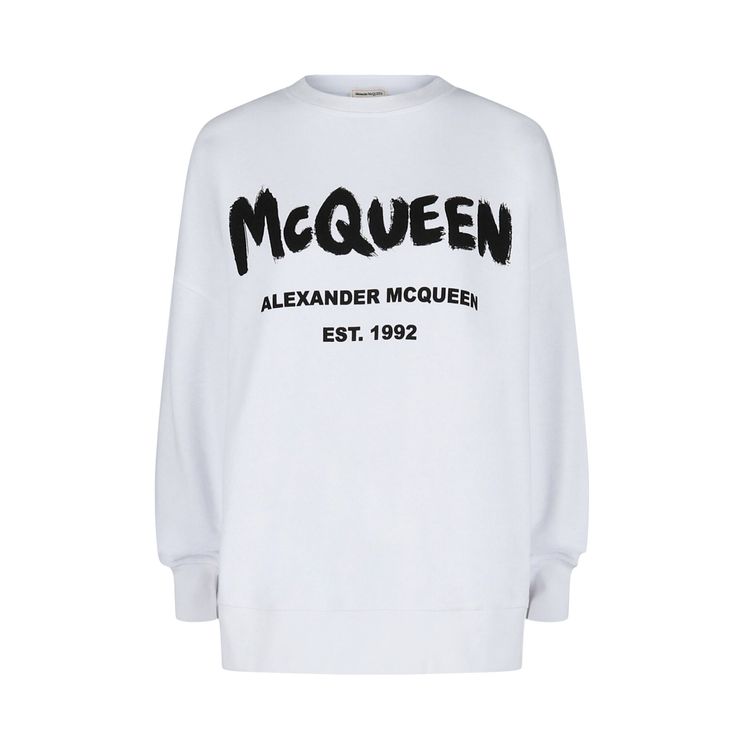 Alexander McQueen Graffiti Logo Sweatshirt White Black