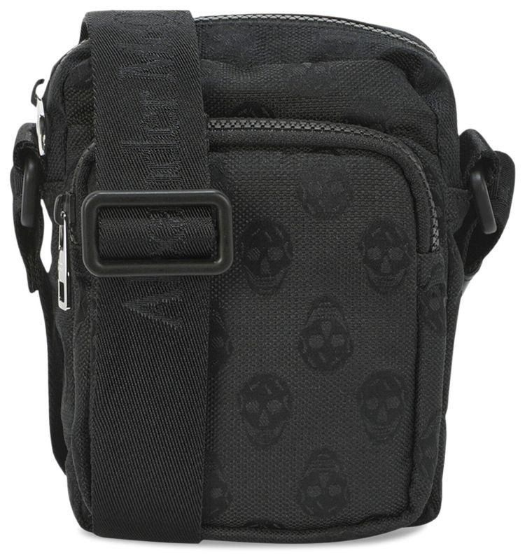 Alexander McQueen Biker Skull Mini Messenger Bag Black