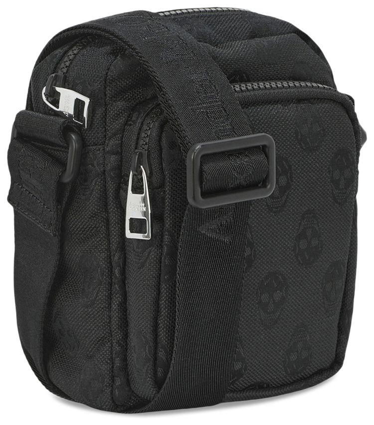Alexander McQueen Biker Skull Mini Messenger Bag Black