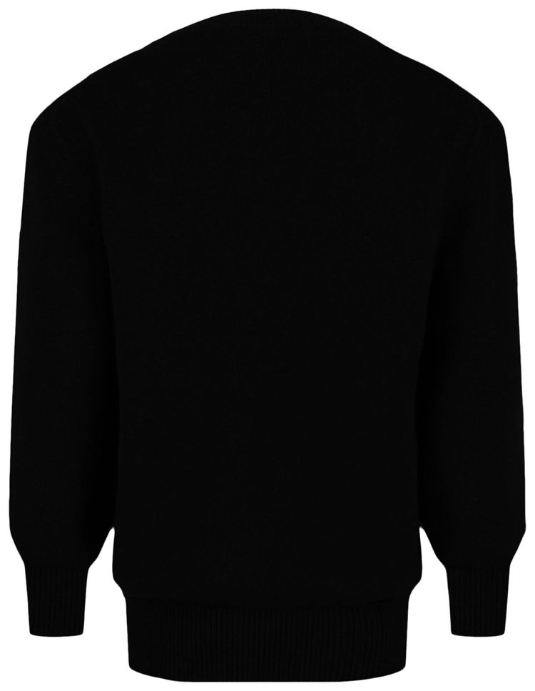 Alexander McQueen Logo Embroidered Sweater Black White