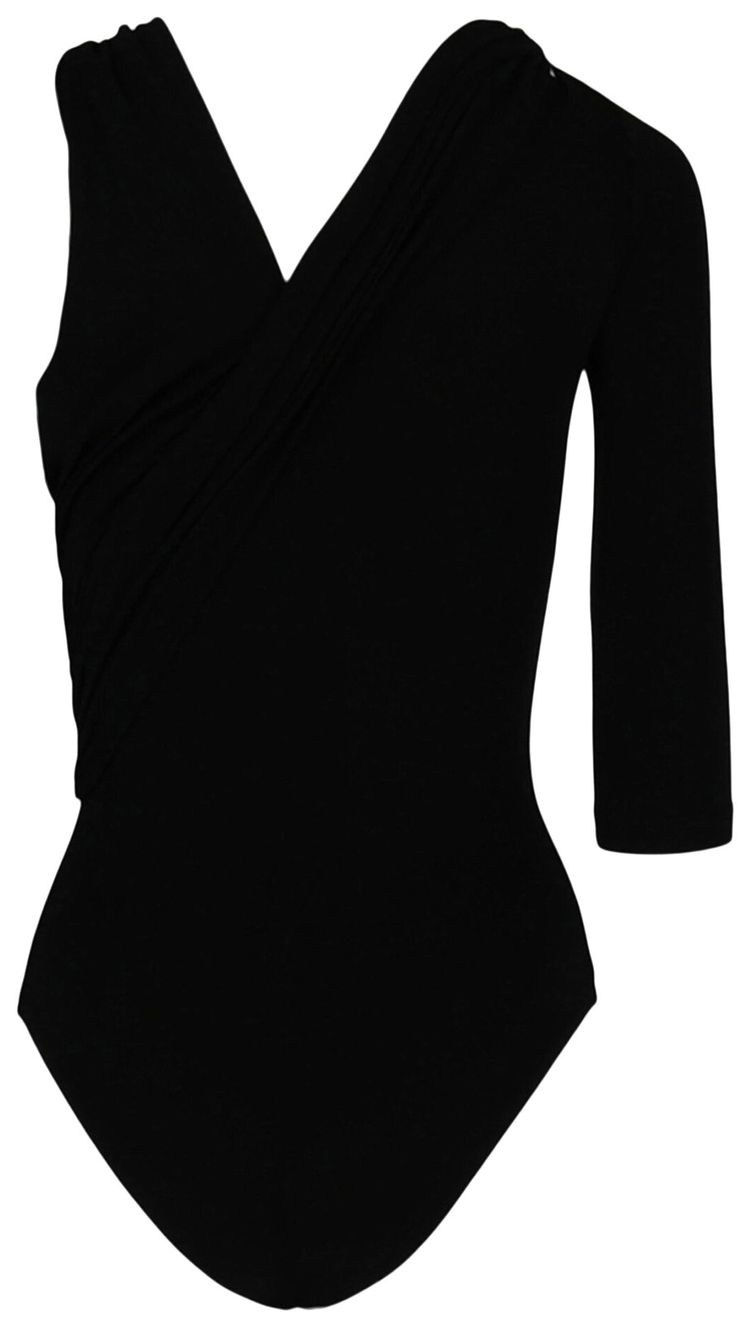 Alexander McQueen Asymmetric Bodysuit Black