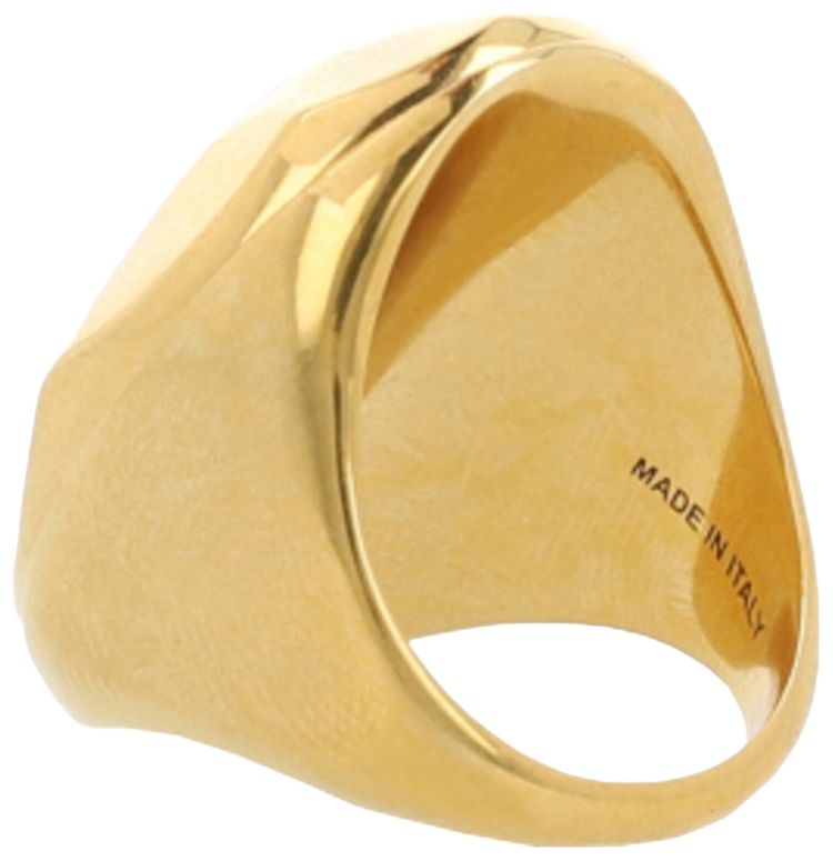 Alexander McQueen Faceted Stone Ring Gold