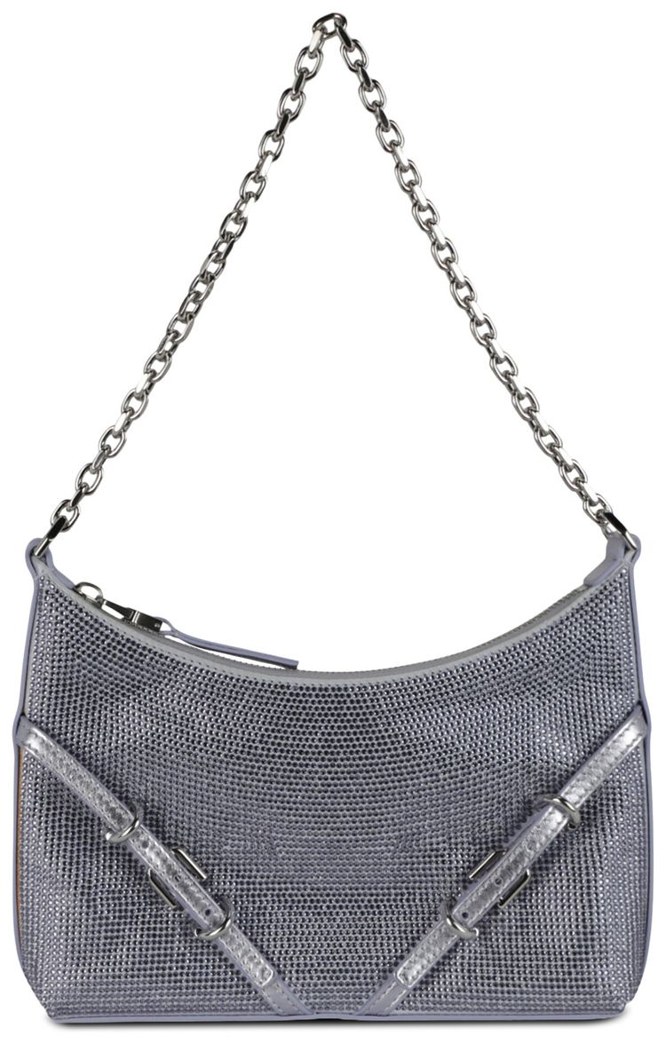 Givenchy Mini Voyou Party Shoulder Bag In Satin And Strass Lavender