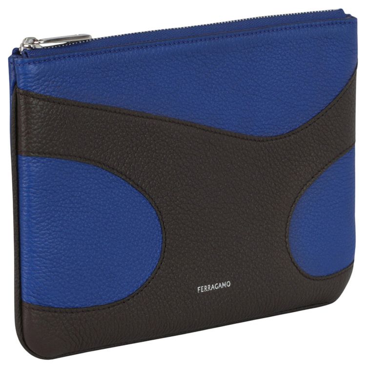 Ferragamo Cut Out Pebbled Leather Phone Pouch White