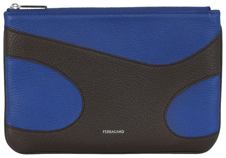 Ferragamo Cut Out Pebbled Leather Phone Pouch White