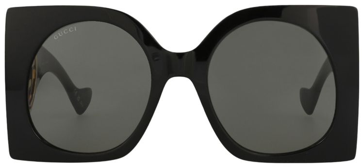 Gucci Square Frame Recycled Acetate Sunglasses Black Grey