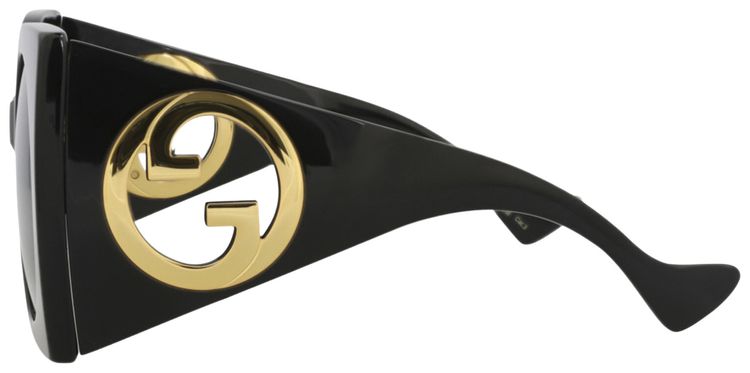 Gucci Square Frame Recycled Acetate Sunglasses Black Grey