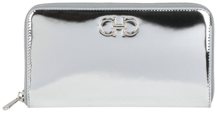 Ferragamo Gancini Contential Wallet Silver