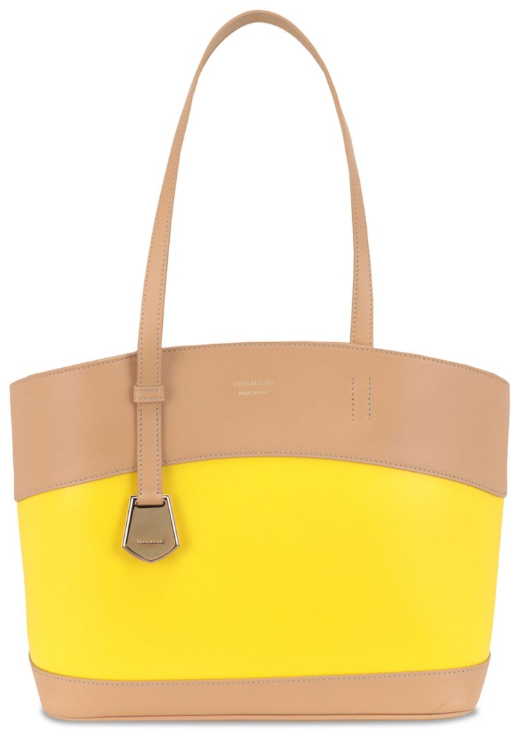 Ferragamo Charming Meduim Leather Tote Bag Medium Brown