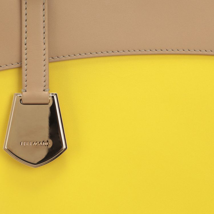 Ferragamo Charming Meduim Leather Tote Bag Medium Brown