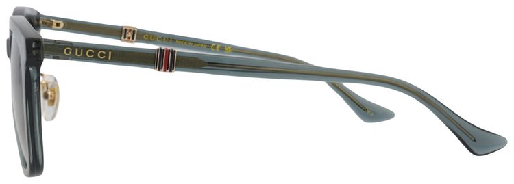 Gucci Square Frame Recycled Acetate Sunglasses Green Grey