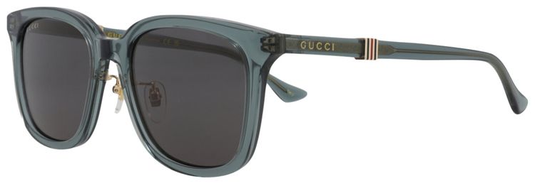 Gucci Square Frame Recycled Acetate Sunglasses Green Grey