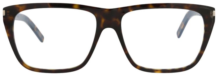 Saint Laurent Square Frame Acetate Optical Frames Havana Transparent