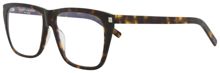 Saint Laurent Square Frame Acetate Optical Frames Havana Transparent