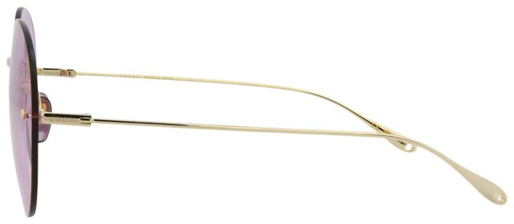 Gucci Round Frame Metal Sunglasses Gold Pink