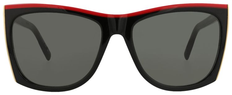 Saint Laurent Square Frame Recycled Acetate Sunglasses Black Grey