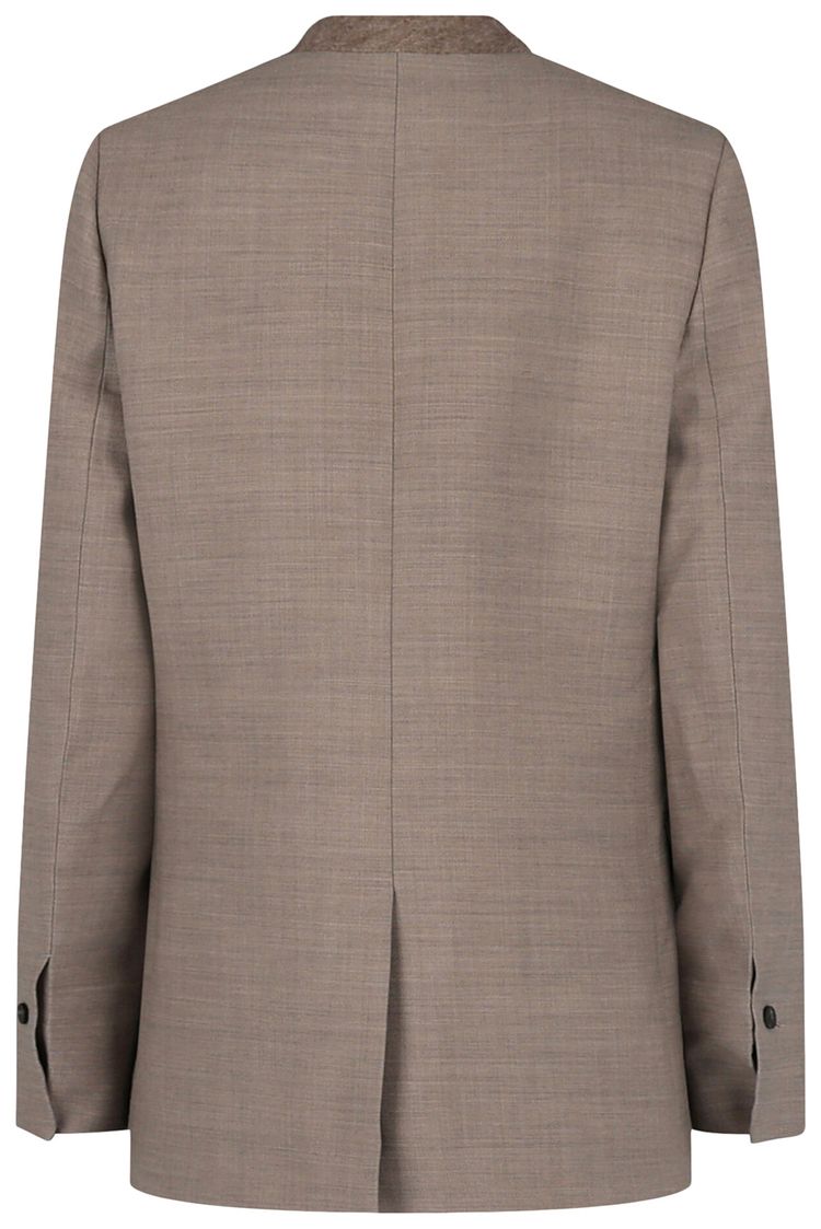 Ferragamo Single Breasted Wool Blazer Beige