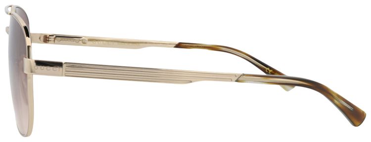 Gucci Aviator Frame Metal Sunglasses Gold Brown