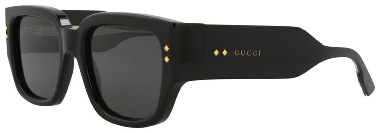 Gucci Square Frame Recycled Acetate Sunglasses Black Grey