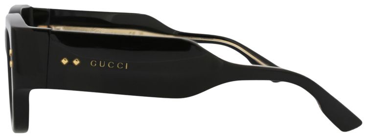 Gucci Square Frame Recycled Acetate Sunglasses Black Grey