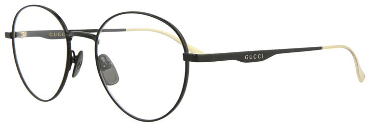 Gucci Round Frame Metal Optical Frames Black Transparent