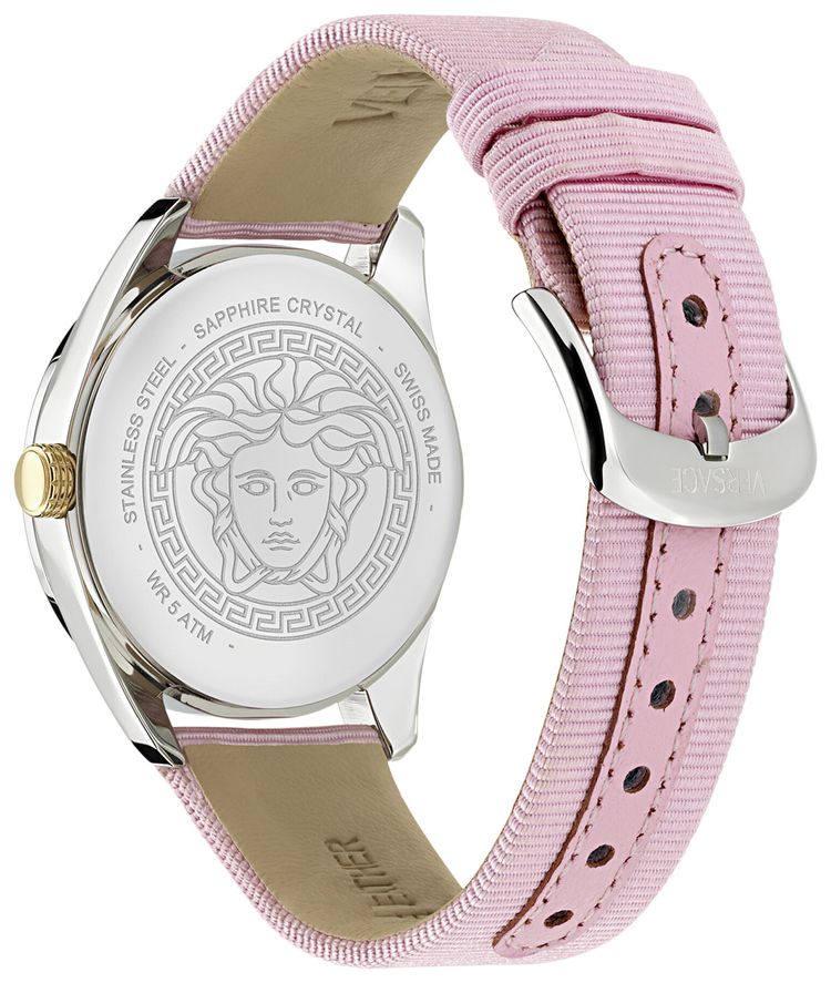 Versace New V Circle Grosgrain Watch Stainless Steel