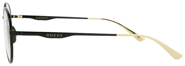 Gucci Round Frame Metal Optical Frames Black Transparent