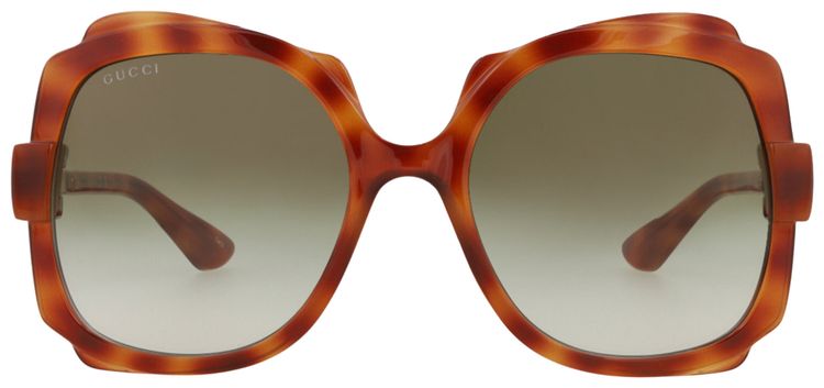 Gucci Round Frame Injection Sunglasses Havana Brown