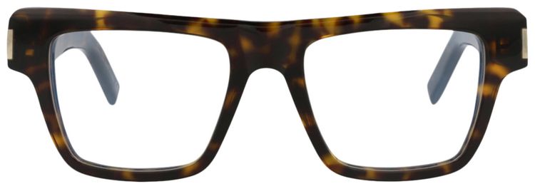 Saint Laurent Square Frame Acetate Optical Frames Havana Transparent