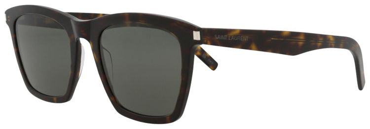Saint Laurent Square Frame Acetate Sunglasses Havana Grey