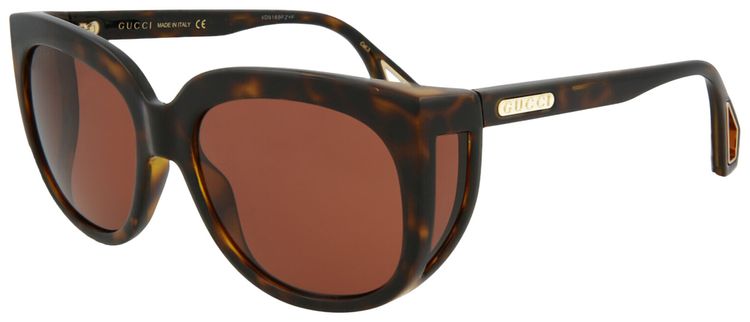 Gucci Square Frame Injection Sunglasses Havana Brown
