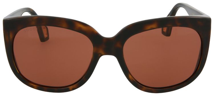 Gucci Square Frame Injection Sunglasses Havana Brown