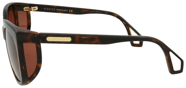 Gucci Square Frame Injection Sunglasses Havana Brown