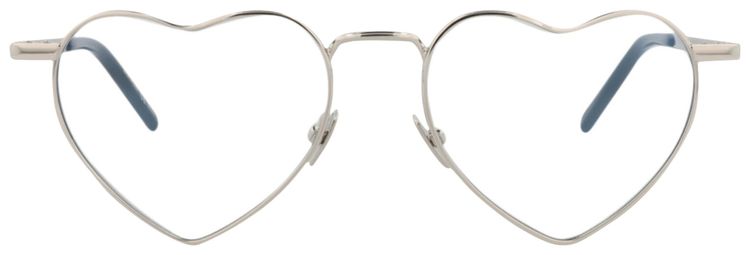 Saint Laurent Cat Eye Frame Metal Sunglasses Silver Transparent