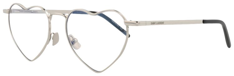 Saint Laurent Cat Eye Frame Metal Sunglasses Silver Transparent