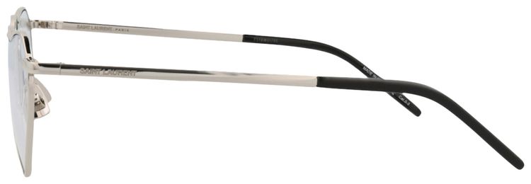 Saint Laurent Cat Eye Frame Metal Sunglasses Silver Transparent