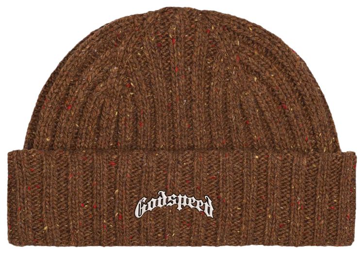 Godspeed OG Logo Emblem Beanie Brown Speckle