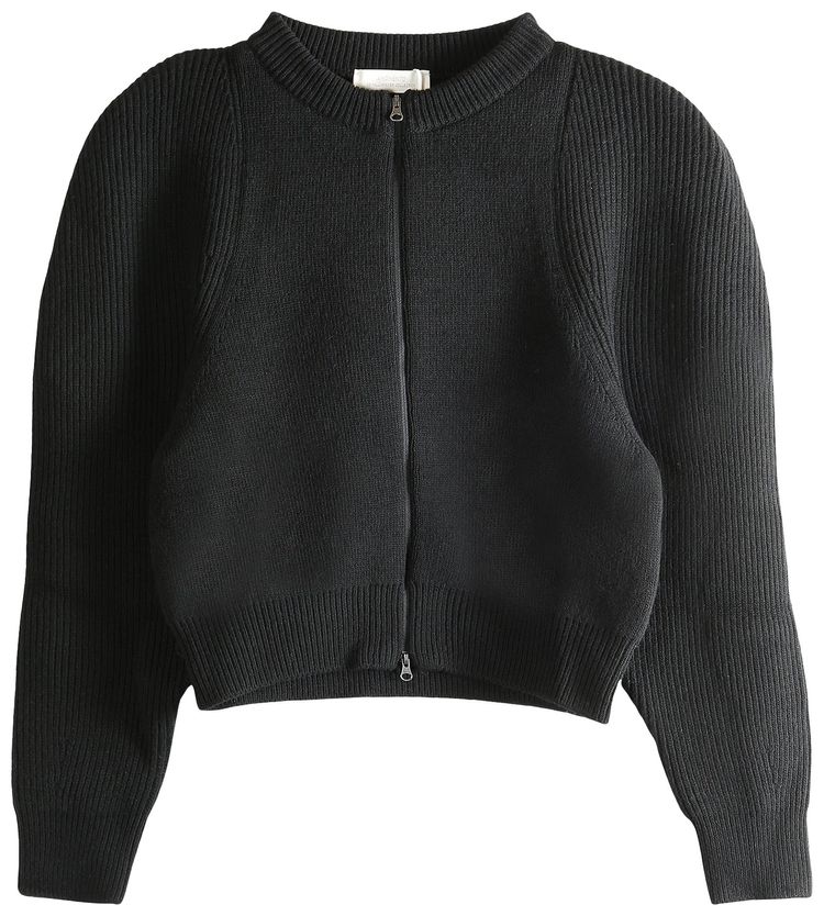 Amomento Cut Out Rounded Cardigan Black