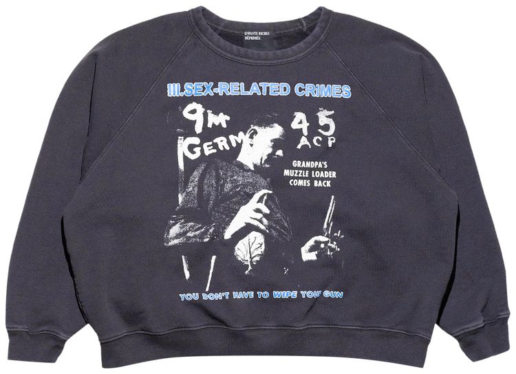 Enfants Riches Deprimes Sex Related Crimes Raglan Sweatshirt Faded Black