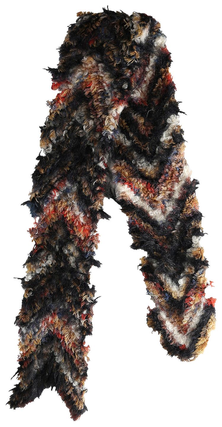 Kiko Kostadinov Chevron Knit Scarf Strawberry Melange