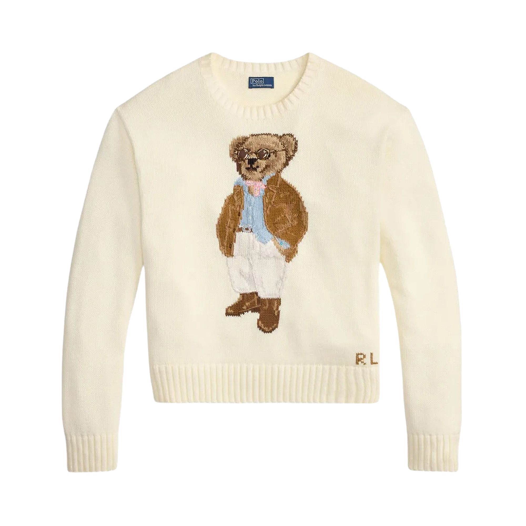 Buy Polo Ralph Lauren Cotton Bear Sweater Pullover 'Parchment