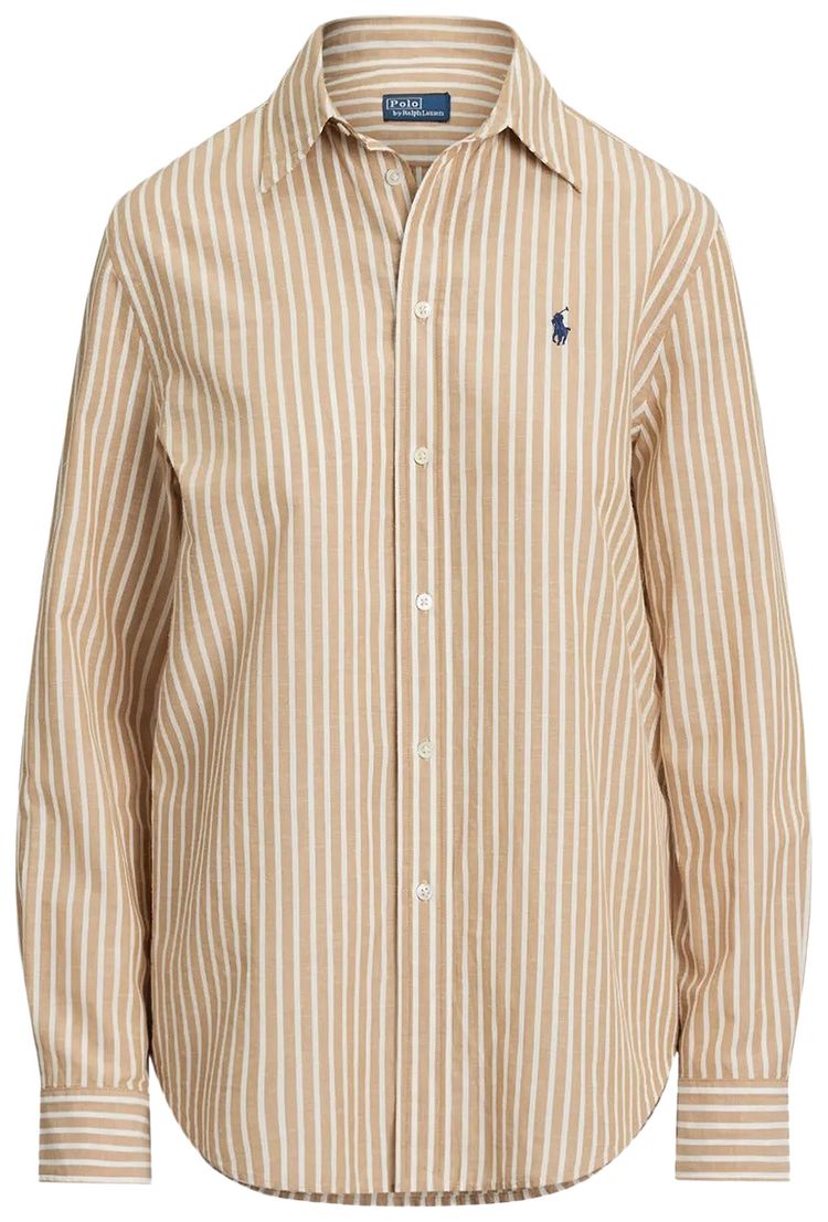 Polo Ralph Lauren CottonLinen Shirt Classic CamelWhite