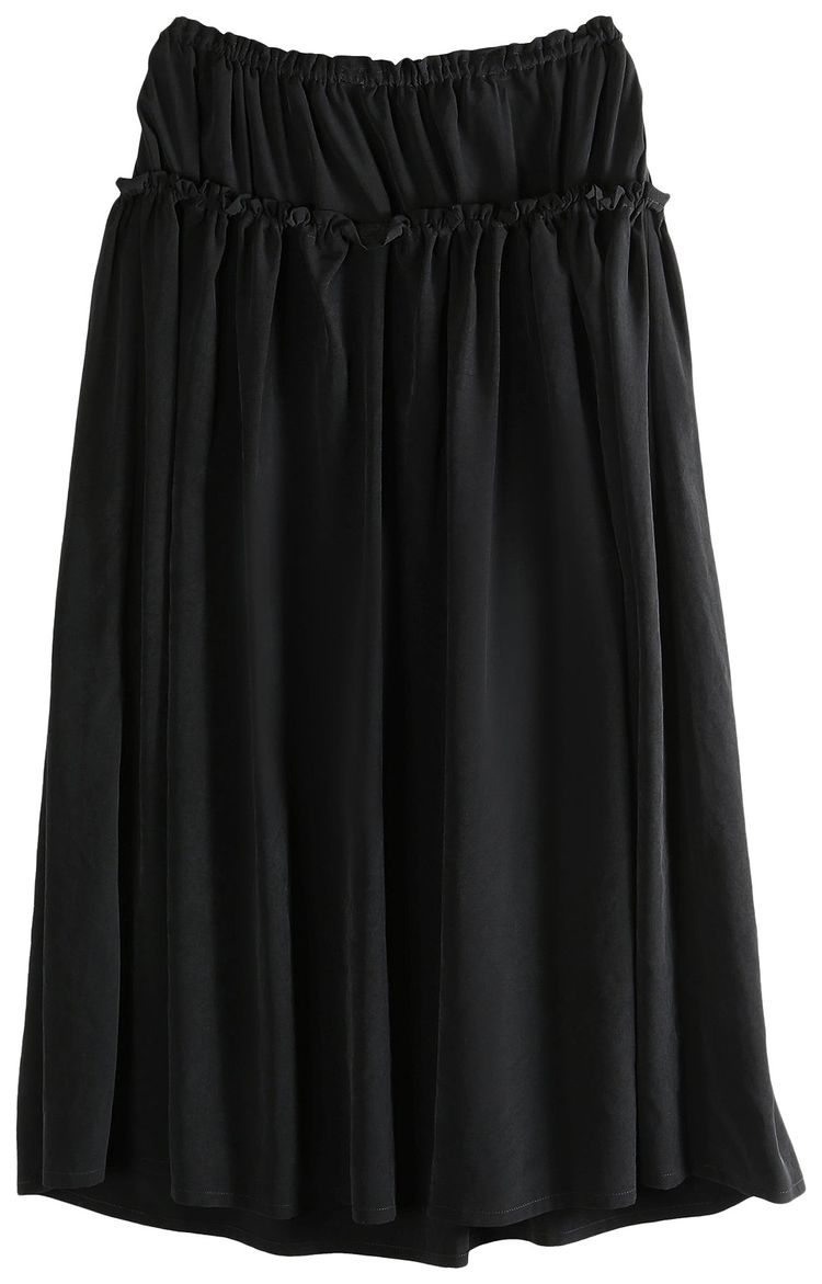 Ys KO Double Gathered Skirt Black