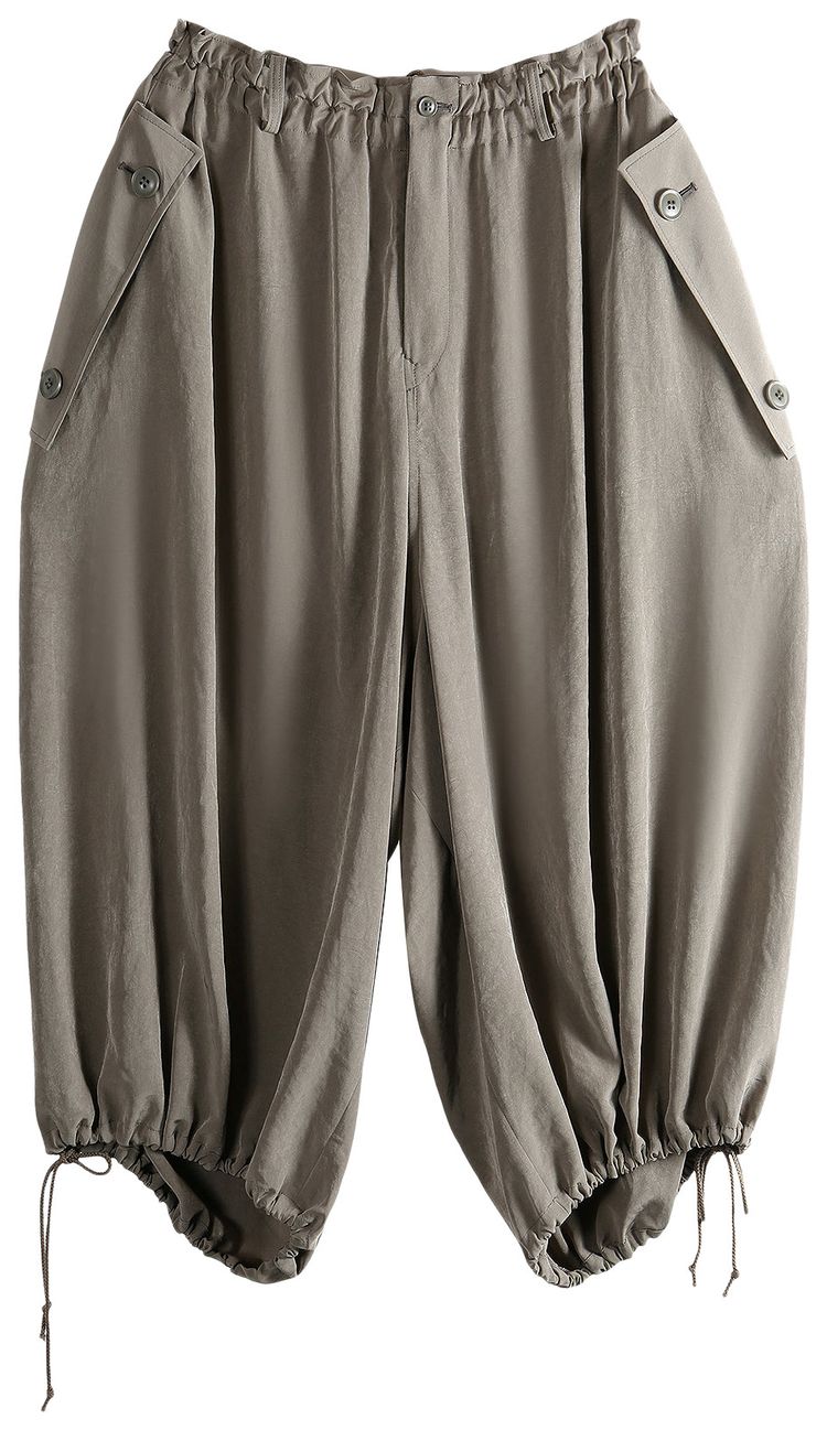 Ys Y Flap Elastic Waist Pants Beige
