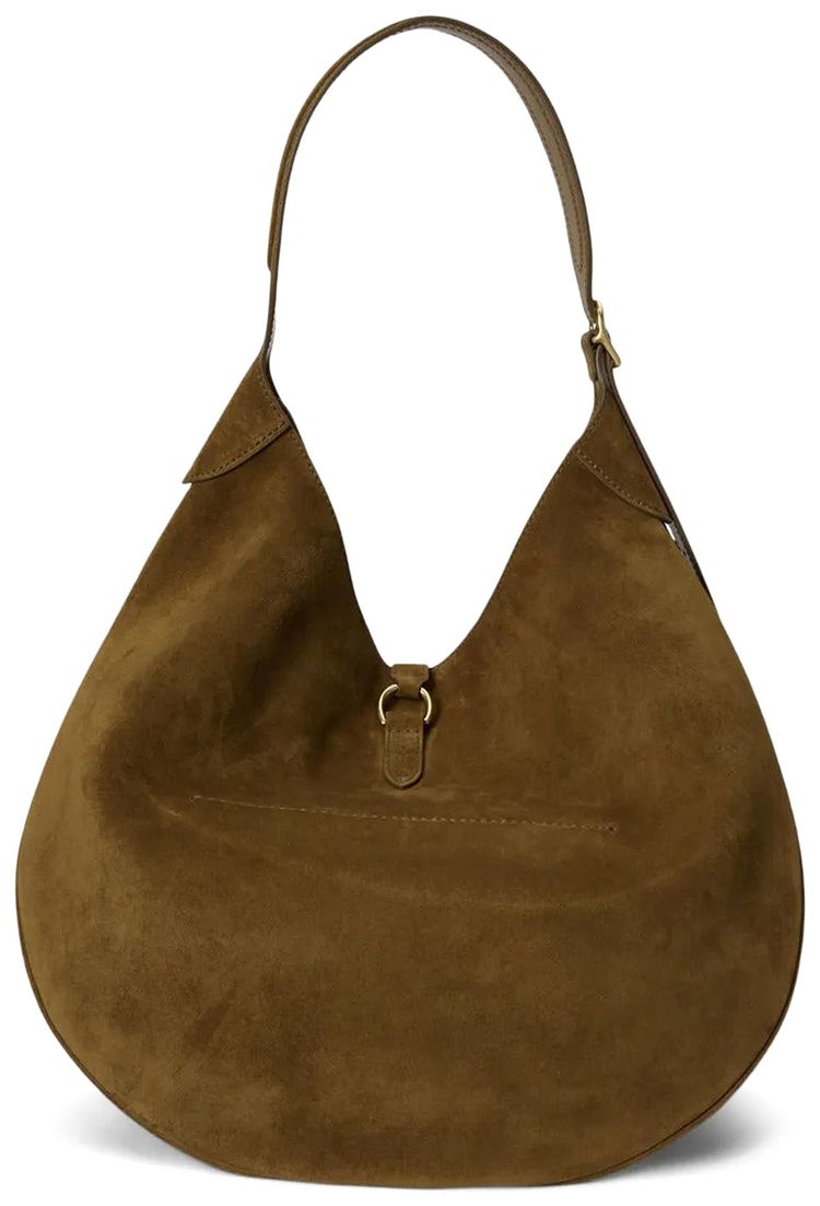 Polo Ralph Lauren Suede P ID Medium Shoulder Bag Artichoke